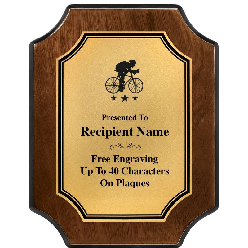 7X9 WALNUT FIN SCLLP PLQ GD PL