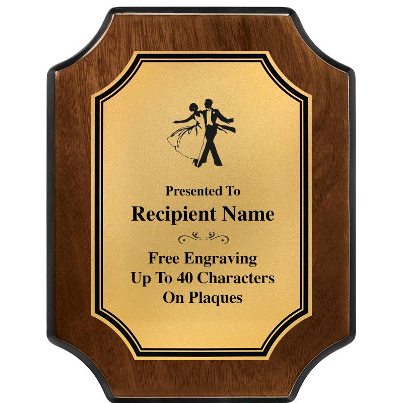 7X9 WALNUT FIN SCLLP PLQ GD PL