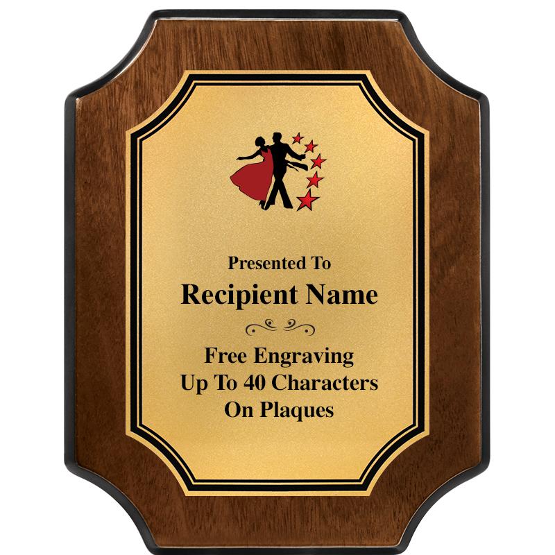 7X9 WALNUT FIN SCLLP PLQ GD PL