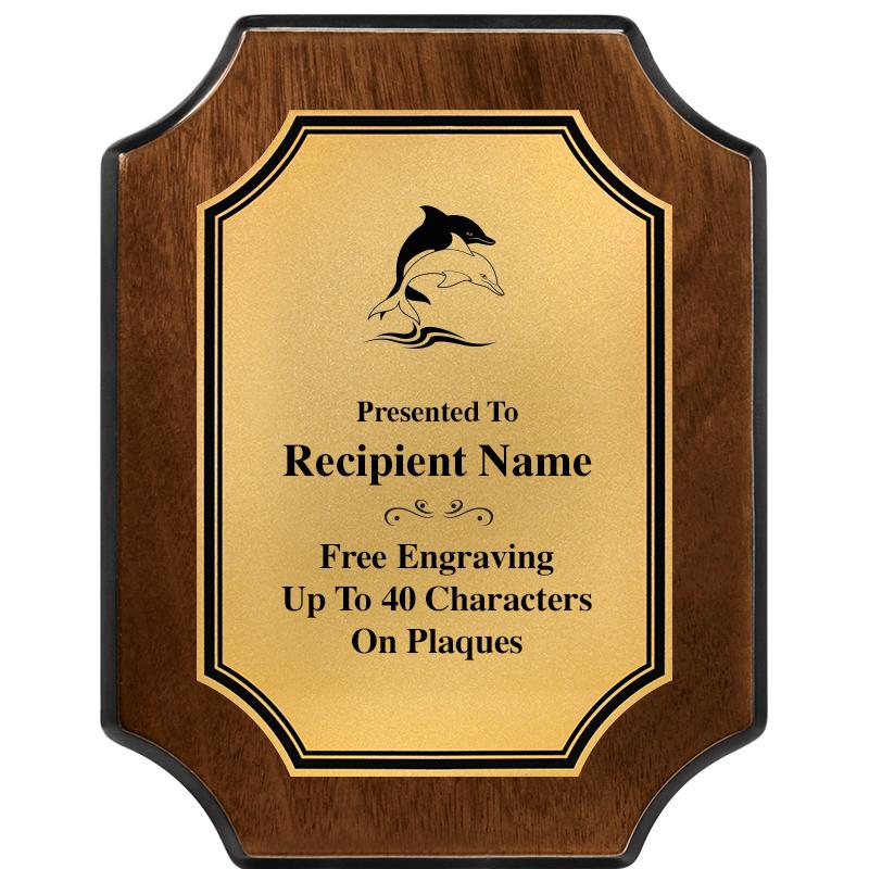 7X9 WALNUT FIN SCLLP PLQ GD PL