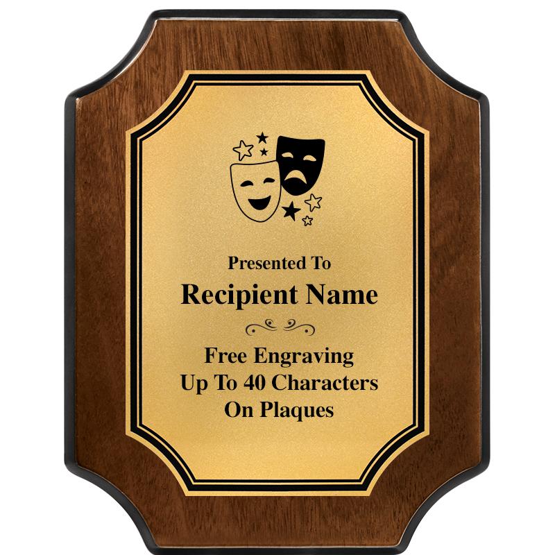 7X9 WALNUT FIN SCLLP PLQ GD PL