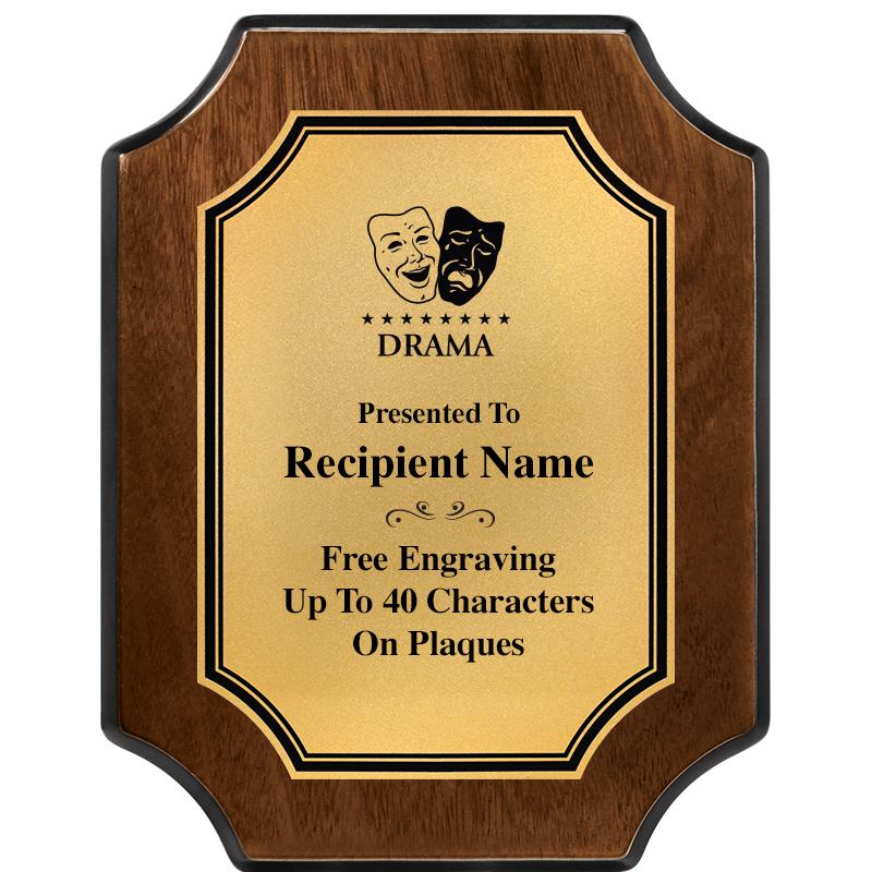 7X9 WALNUT FIN SCLLP PLQ GD PL