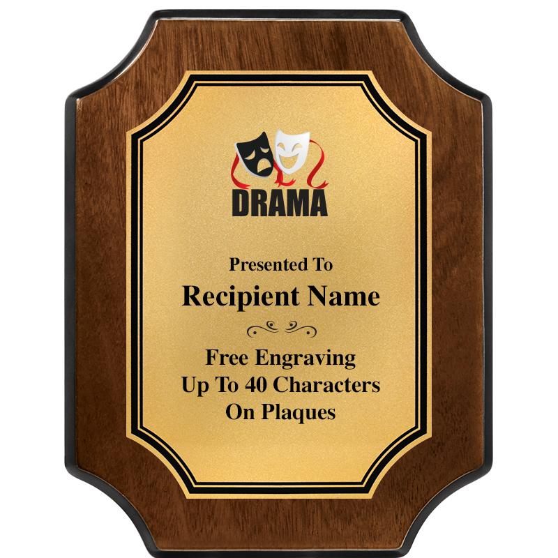 7X9 WALNUT FIN SCLLP PLQ GD PL