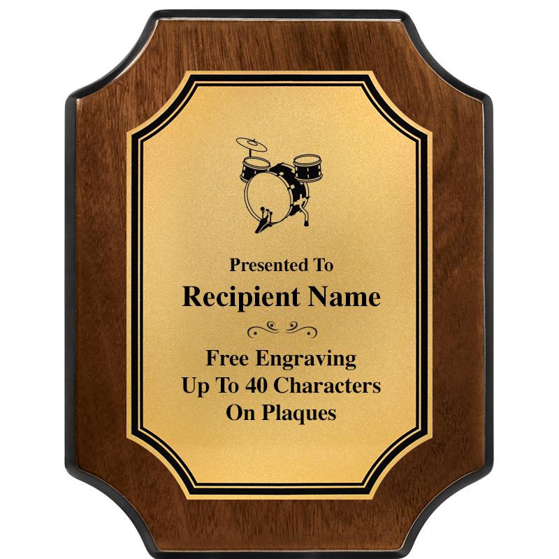 7X9 WALNUT FIN SCLLP PLQ GD PL