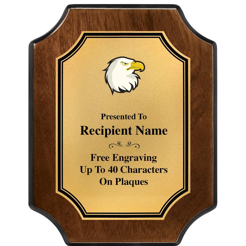 7X9 WALNUT FIN SCLLP PLQ GD PL