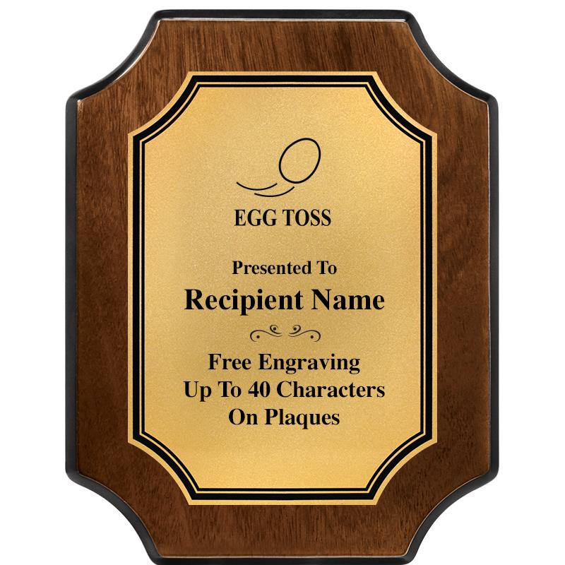 7X9 WALNUT FIN SCLLP PLQ GD PL