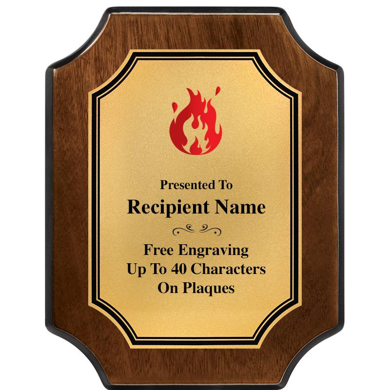 7X9 WALNUT FIN SCLLP PLQ GD PL