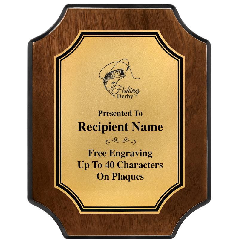 7X9 WALNUT FIN SCLLP PLQ GD PL