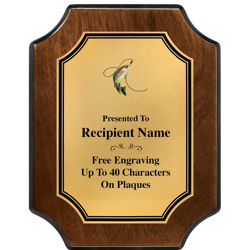 7X9 WALNUT FIN SCLLP PLQ GD PL