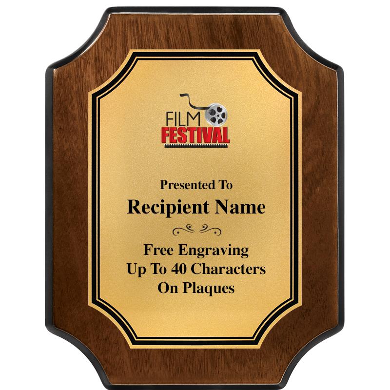 7X9 WALNUT FIN SCLLP PLQ GD PL