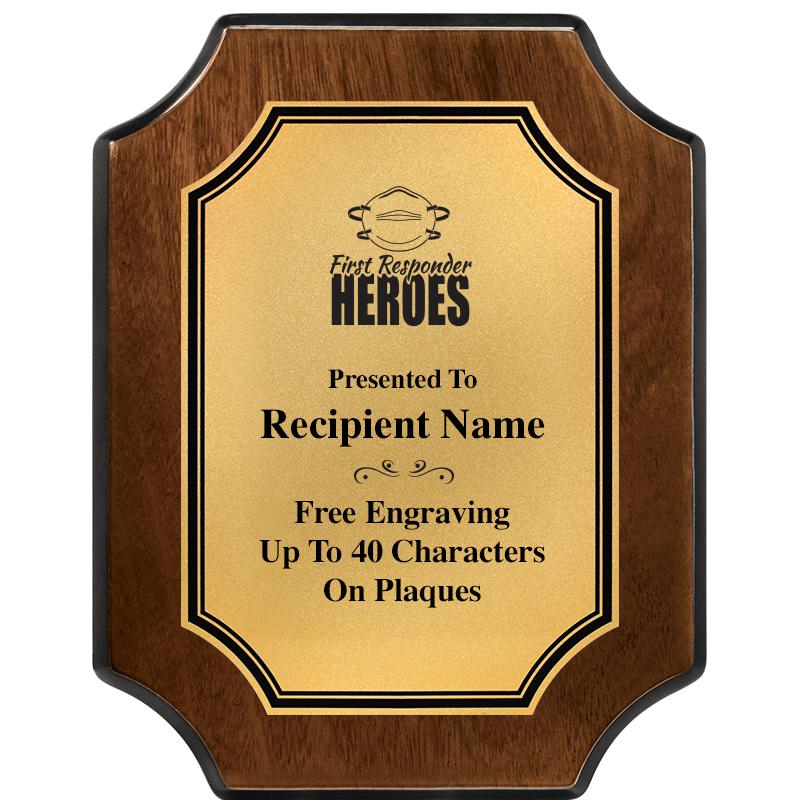 7X9 WALNUT FIN SCLLP PLQ GD PL