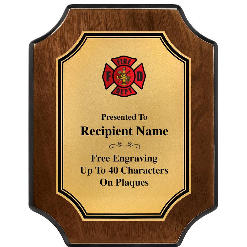 7X9 WALNUT FIN SCLLP PLQ GD PL