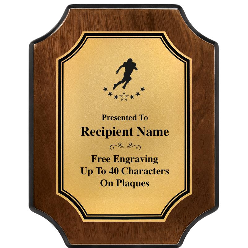 7X9 WALNUT FIN SCLLP PLQ GD PL