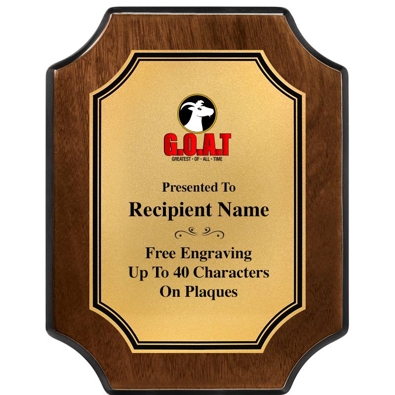 7X9 WALNUT FIN SCLLP PLQ GD PL