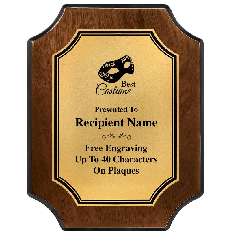 7X9 WALNUT FIN SCLLP PLQ GD PL