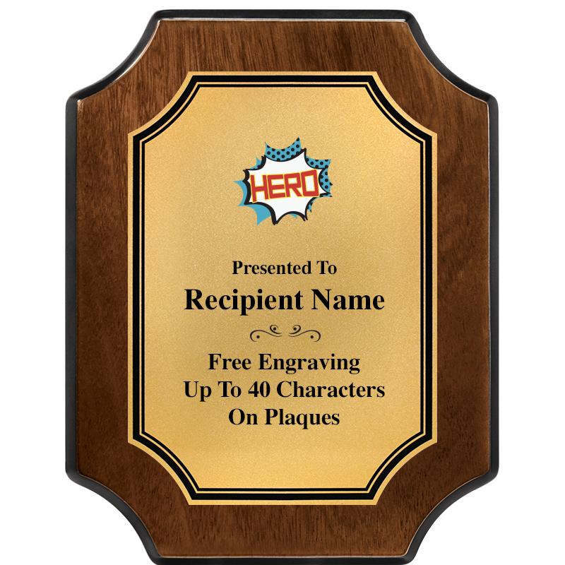 7X9 WALNUT FIN SCLLP PLQ GD PL