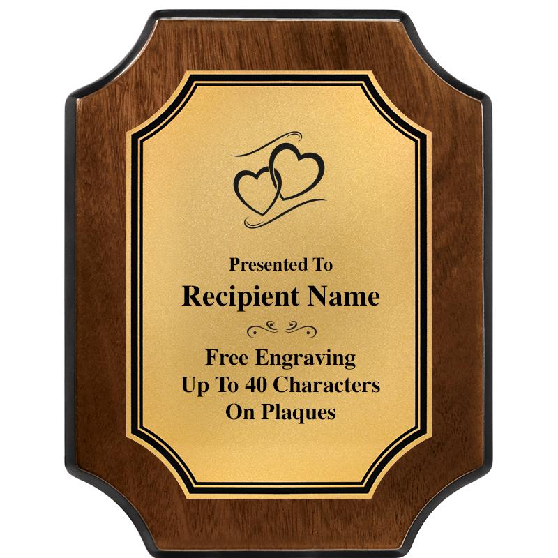 7X9 WALNUT FIN SCLLP PLQ GD PL