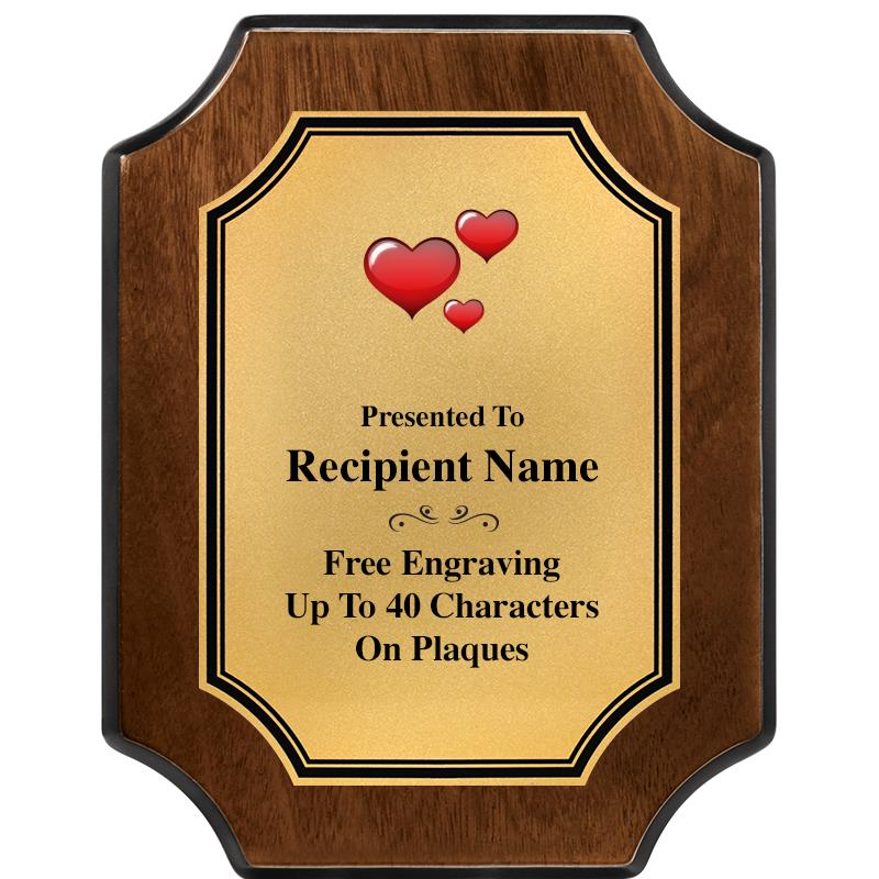 7X9 WALNUT FIN SCLLP PLQ GD PL