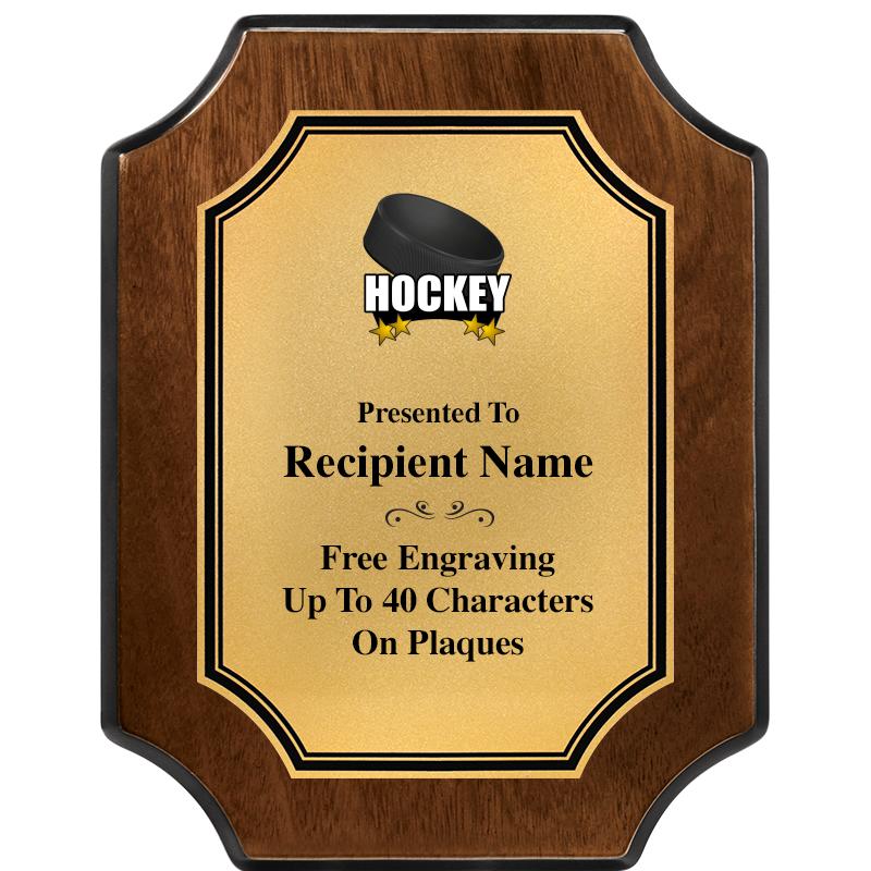 7X9 WALNUT FIN SCLLP PLQ GD PL