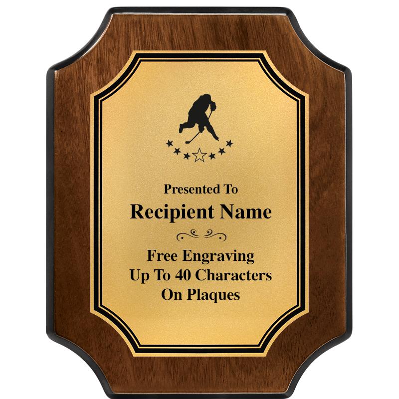 7X9 WALNUT FIN SCLLP PLQ GD PL