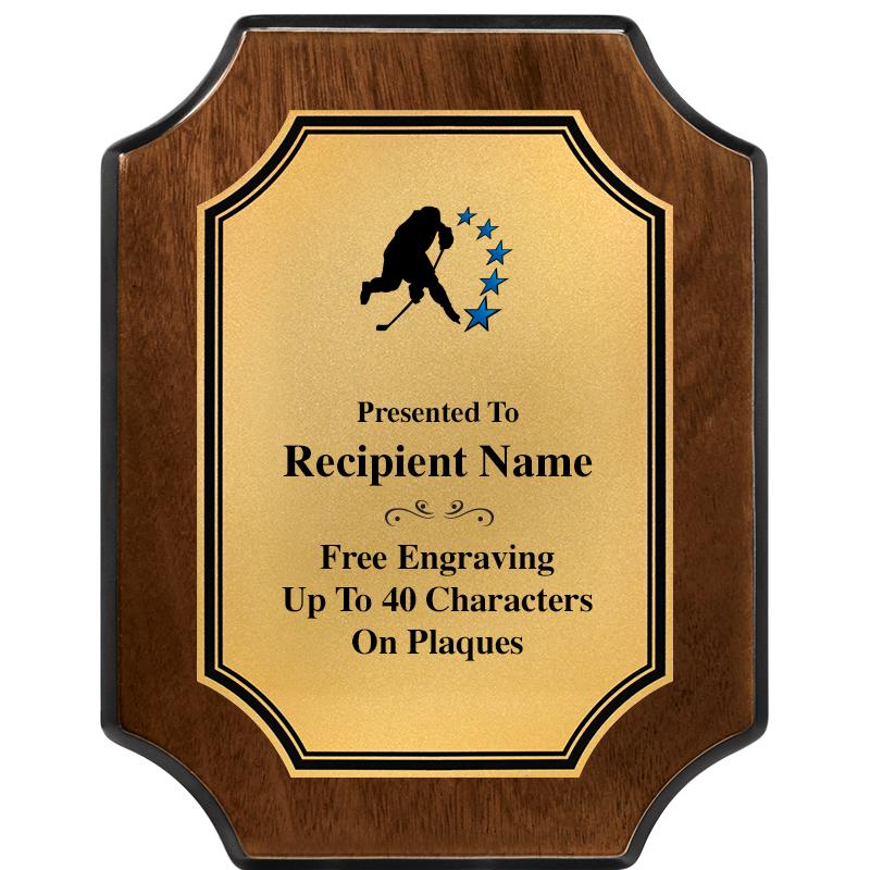 7X9 WALNUT FIN SCLLP PLQ GD PL