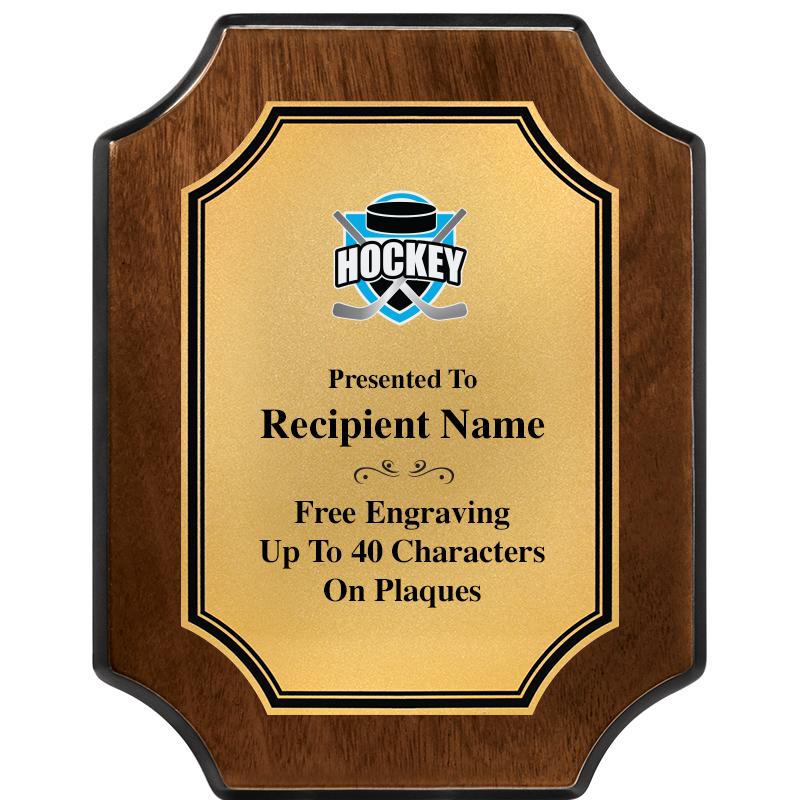 7X9 WALNUT FIN SCLLP PLQ GD PL