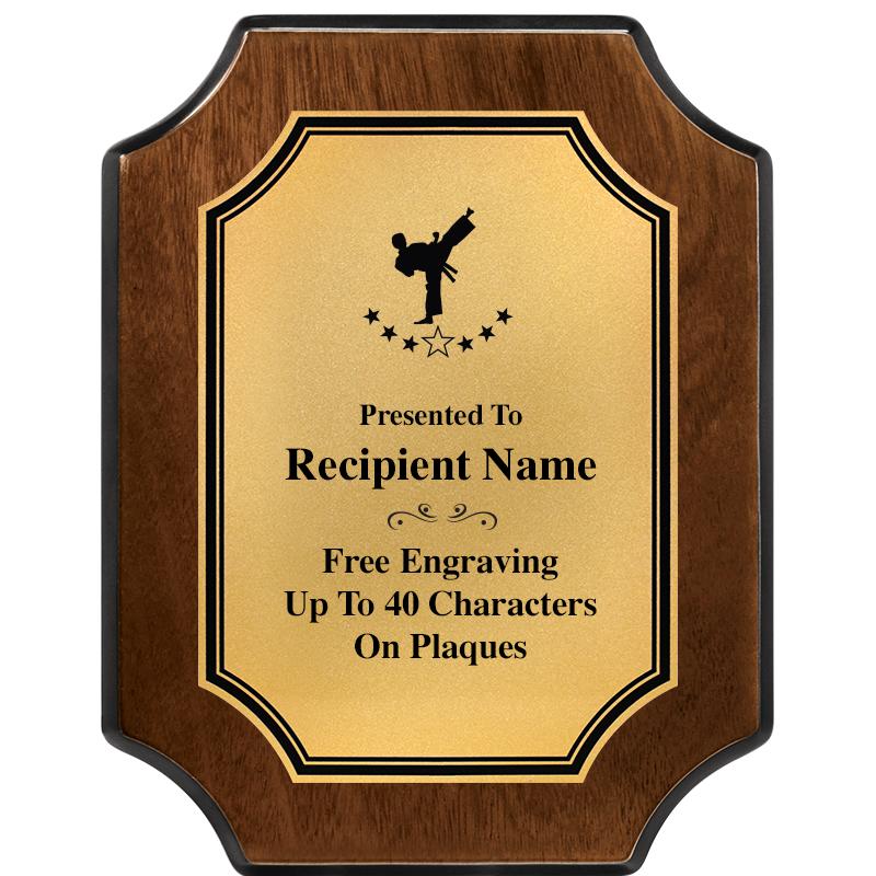 7X9 WALNUT FIN SCLLP PLQ GD PL