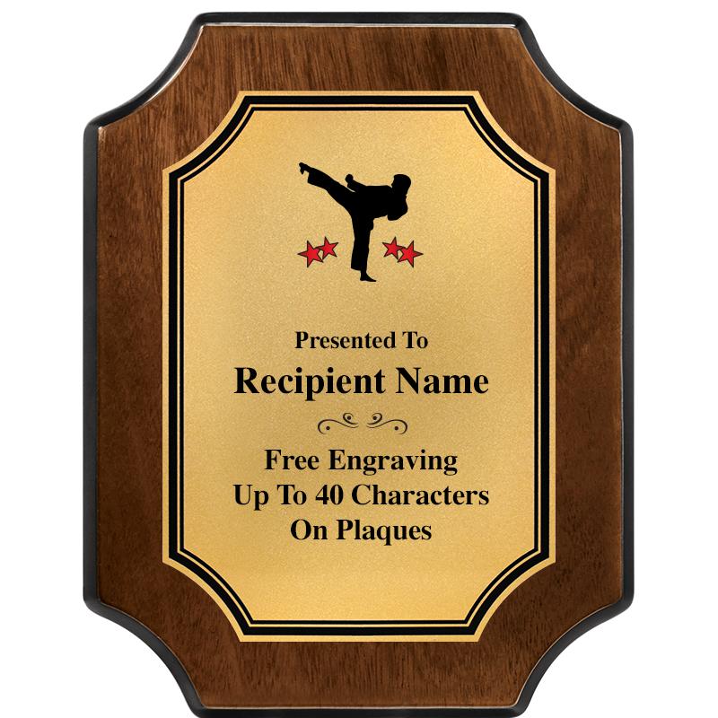 7X9 WALNUT FIN SCLLP PLQ GD PL