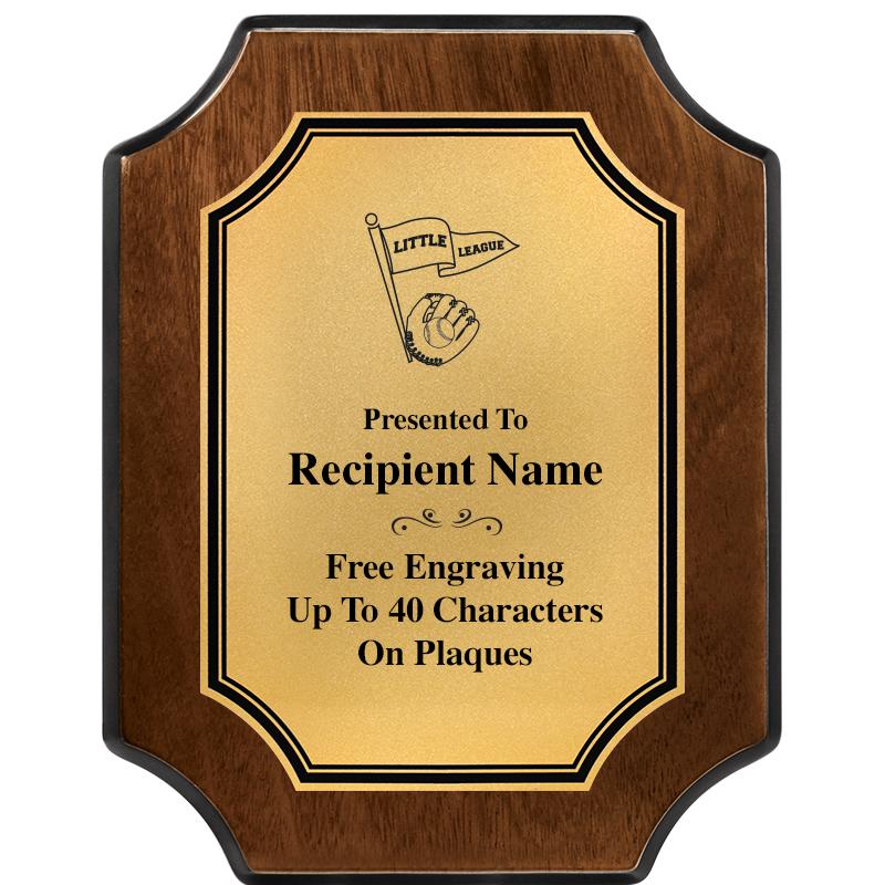 7X9 WALNUT FIN SCLLP PLQ GD PL