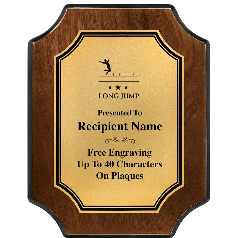 7X9 WALNUT FIN SCLLP PLQ GD PL