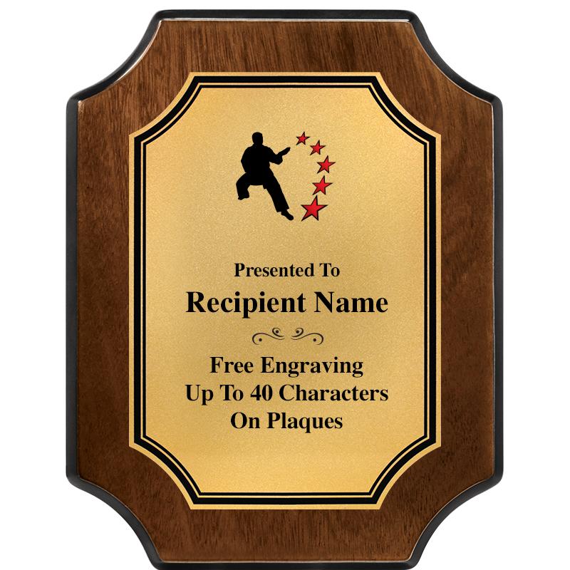 7X9 WALNUT FIN SCLLP PLQ GD PL