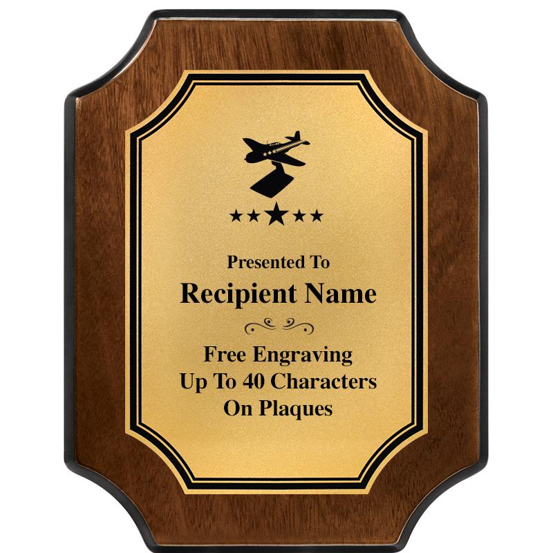 7X9 WALNUT FIN SCLLP PLQ GD PL