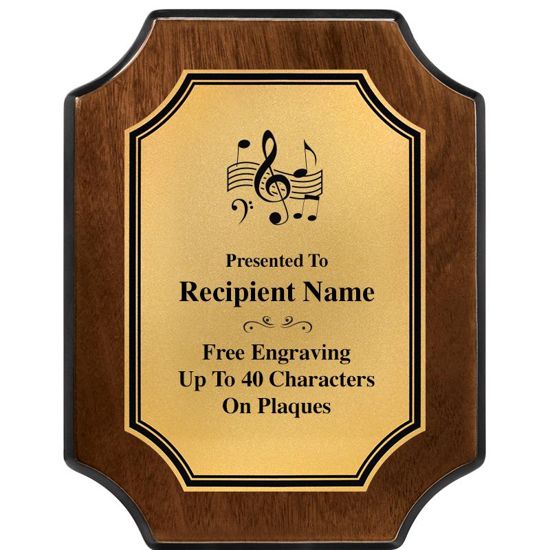 7X9 WALNUT FIN SCLLP PLQ GD PL