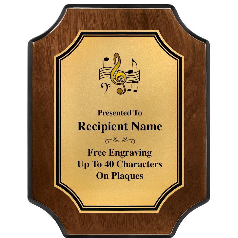 7X9 WALNUT FIN SCLLP PLQ GD PL