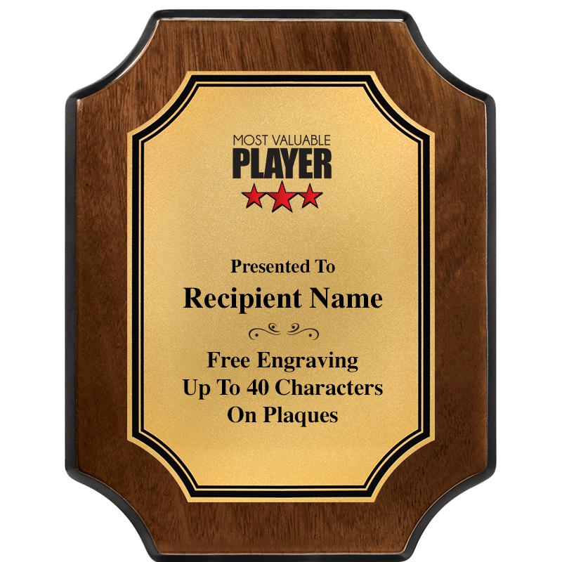 7X9 WALNUT FIN SCLLP PLQ GD PL