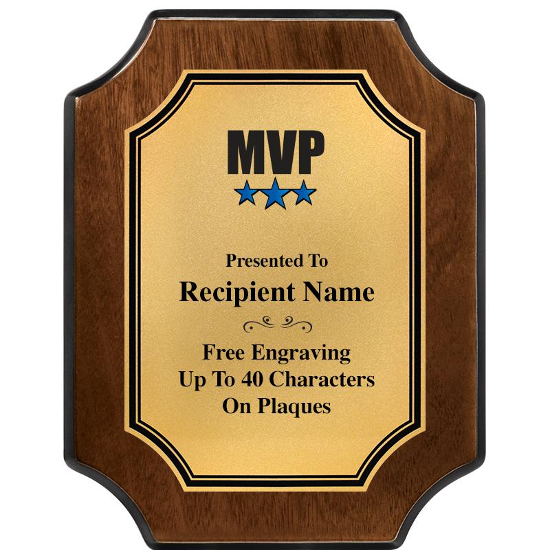 7X9 WALNUT FIN SCLLP PLQ GD PL