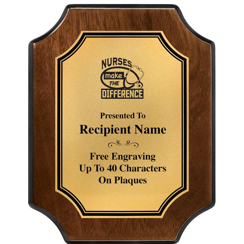 7X9 WALNUT FIN SCLLP PLQ GD PL