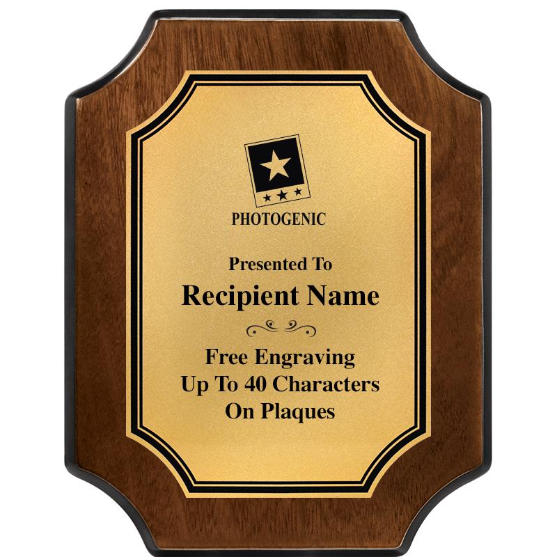 7X9 WALNUT FIN SCLLP PLQ GD PL