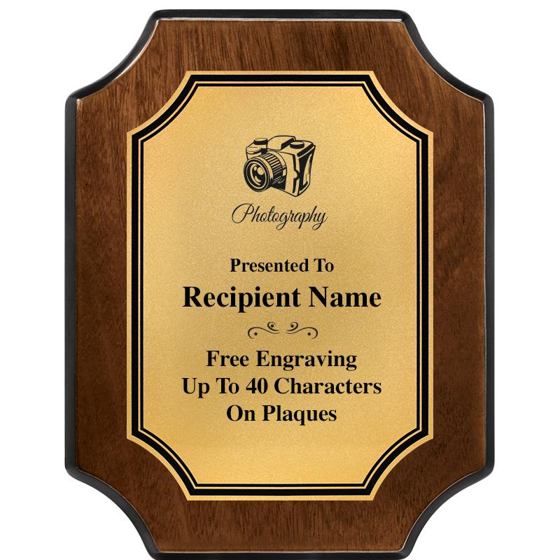 7X9 WALNUT FIN SCLLP PLQ GD PL