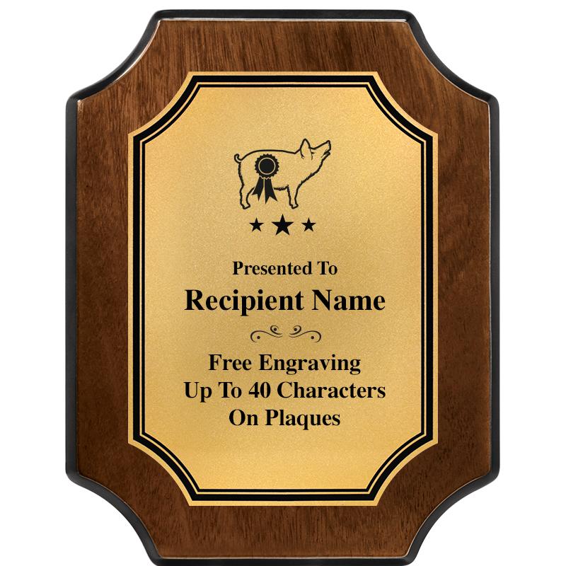 7X9 WALNUT FIN SCLLP PLQ GD PL