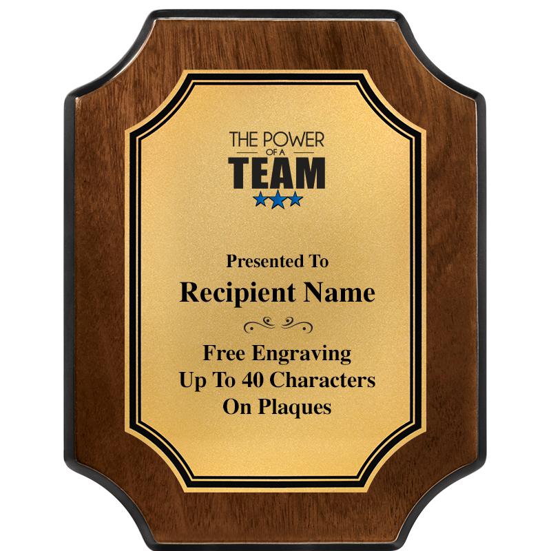 7X9 WALNUT FIN SCLLP PLQ GD PL