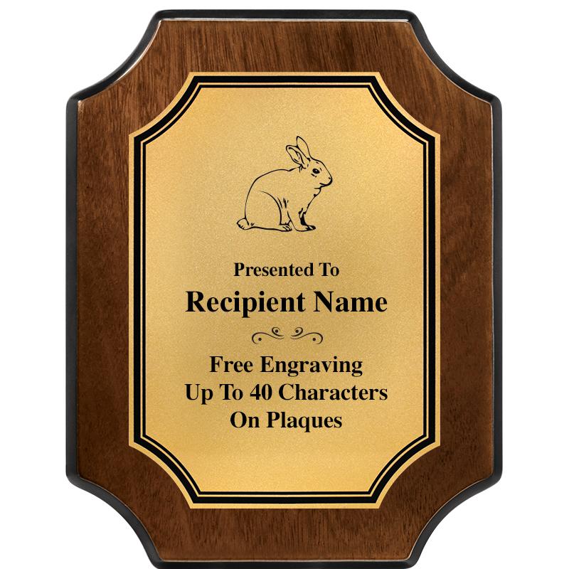 7X9 WALNUT FIN SCLLP PLQ GD PL