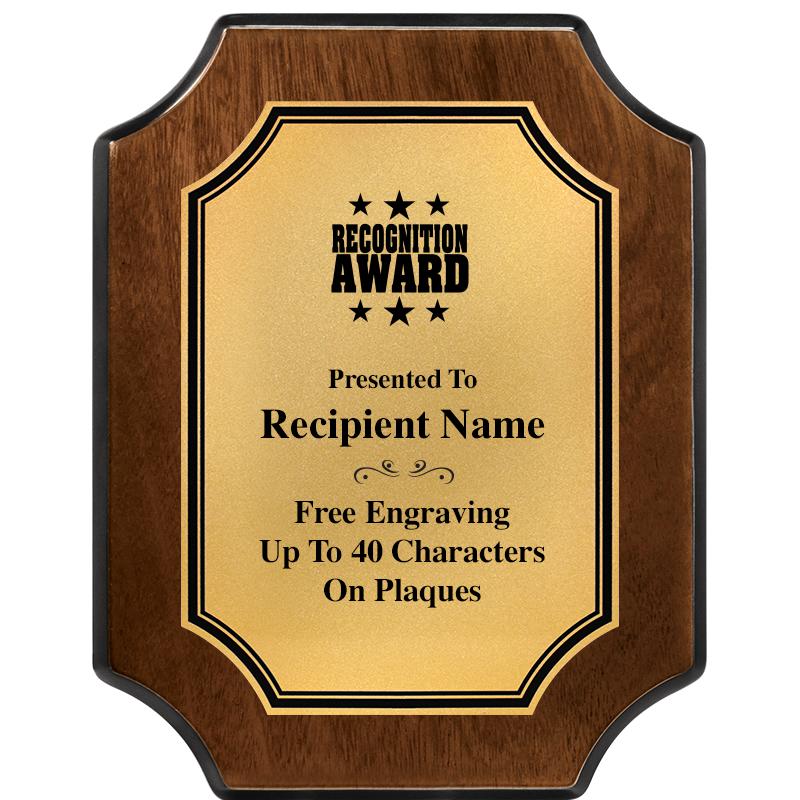 7X9 WALNUT FIN SCLLP PLQ GD PL