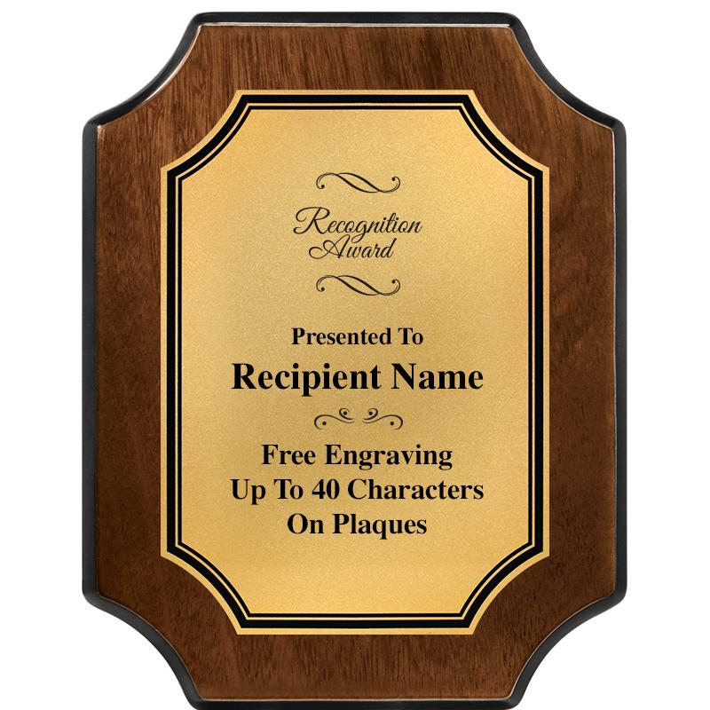 7X9 WALNUT FIN SCLLP PLQ GD PL