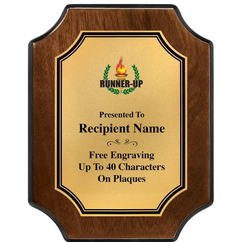 7X9 WALNUT FIN SCLLP PLQ GD PL