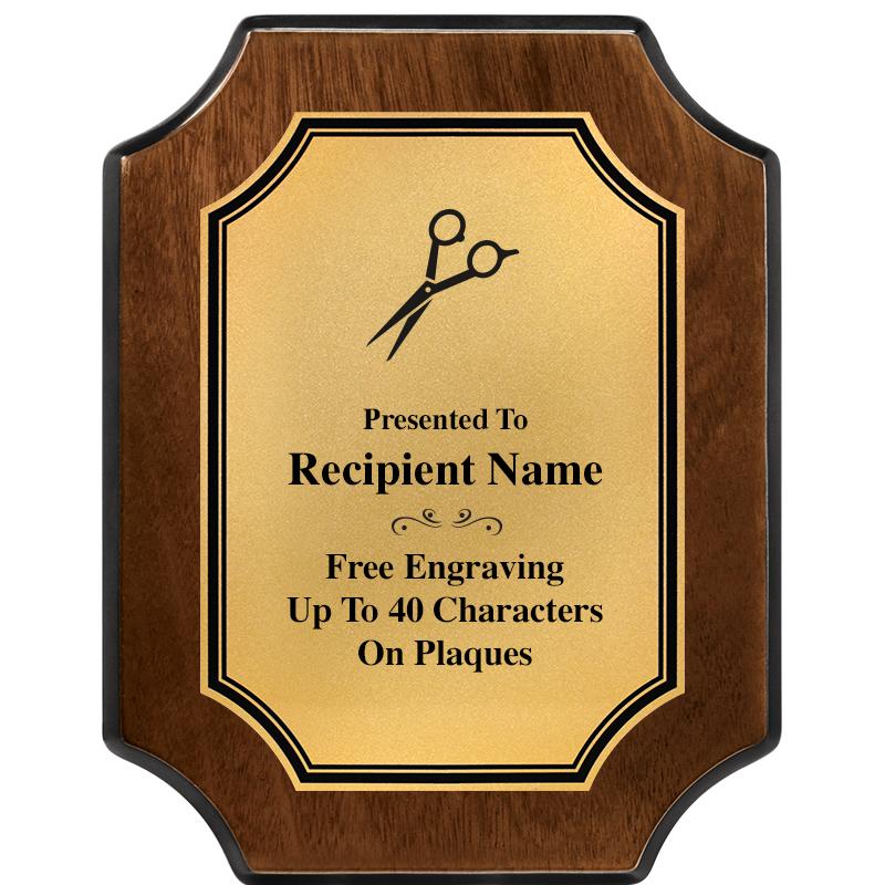 7X9 WALNUT FIN SCLLP PLQ GD PL