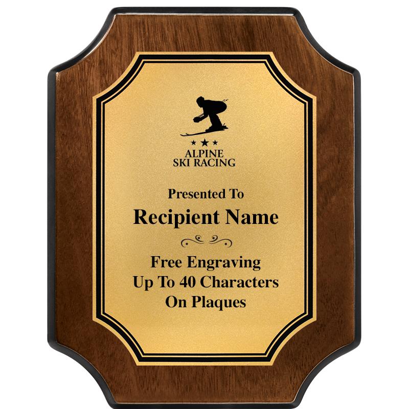 7X9 WALNUT FIN SCLLP PLQ GD PL