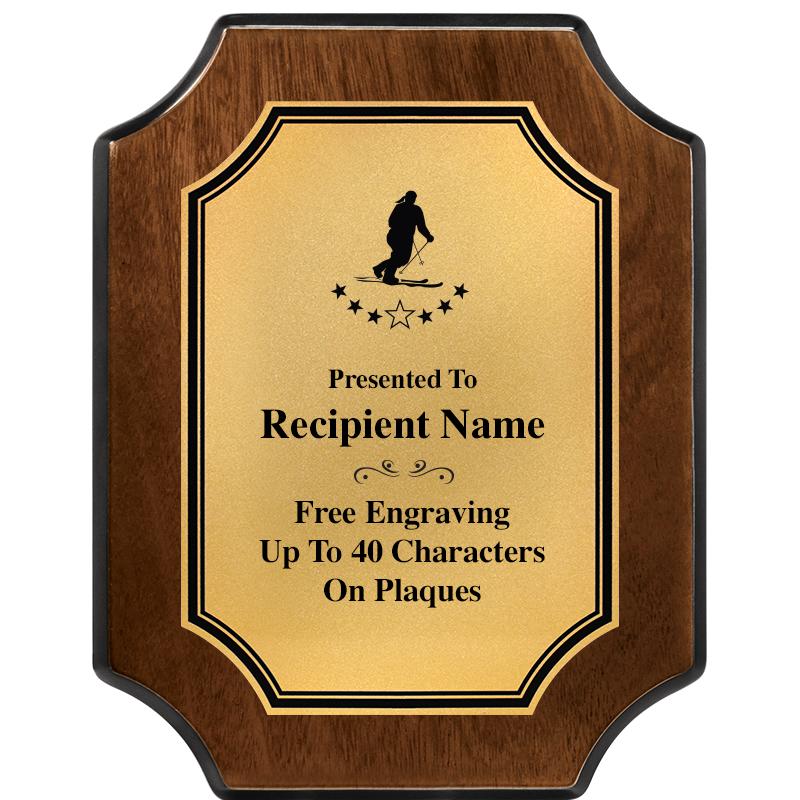 7X9 WALNUT FIN SCLLP PLQ GD PL