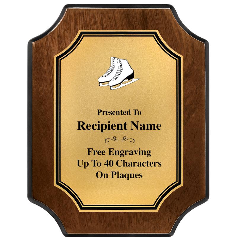 7X9 WALNUT FIN SCLLP PLQ GD PL