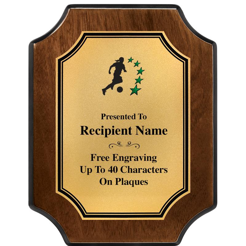 7X9 WALNUT FIN SCLLP PLQ GD PL